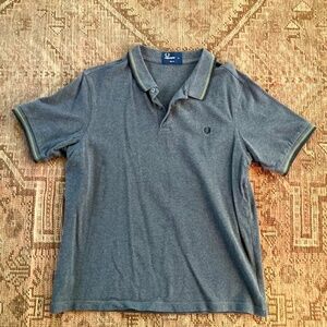 Fred Perry Polo XL Grey Green Black Tipped